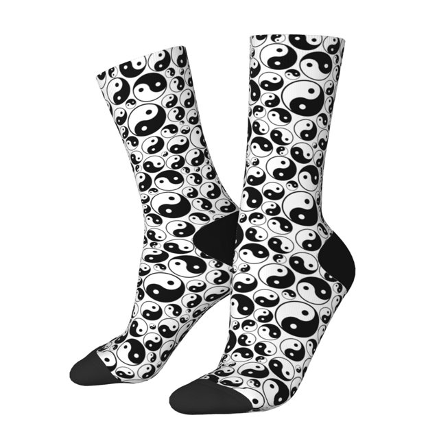 Fotbe Yin And Yang Calcetas Largas con Estampado para Hombre y Mujer – Calcetas de Compresión Transpirables y Elásticas, Viajar y Uso Diario Talla 5-11