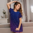 thumbnail image 3 of Fotbe Neon Glitter Pattern Women's Cotton Nightgown Sleepwear Short Sleeves Shirt Casual Print Sleepdress, 3 of 6