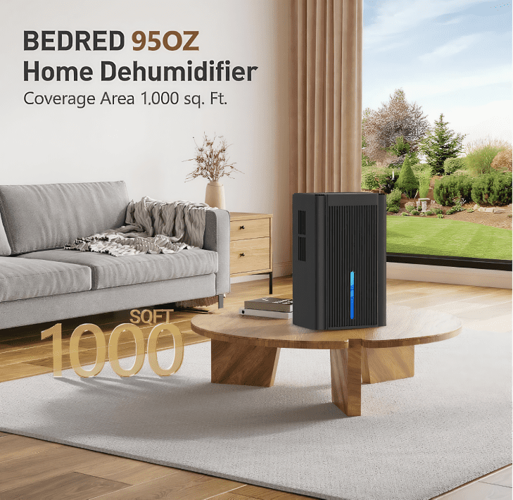 DARKIRON Dehumidifier for Home, 1000 Sq.Ft Quiet Dehumidifier with Auto Shut Off & 7 Color Ambient Light, Ideal for Livingroom Bedroom Basement(Black)