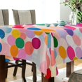 thumbnail image 5 of Yayeee Tablecloths 54" x 54" Rectangle Wrinkle Resistant Party Table Cover, Light Colorful Circles, 5 of 8