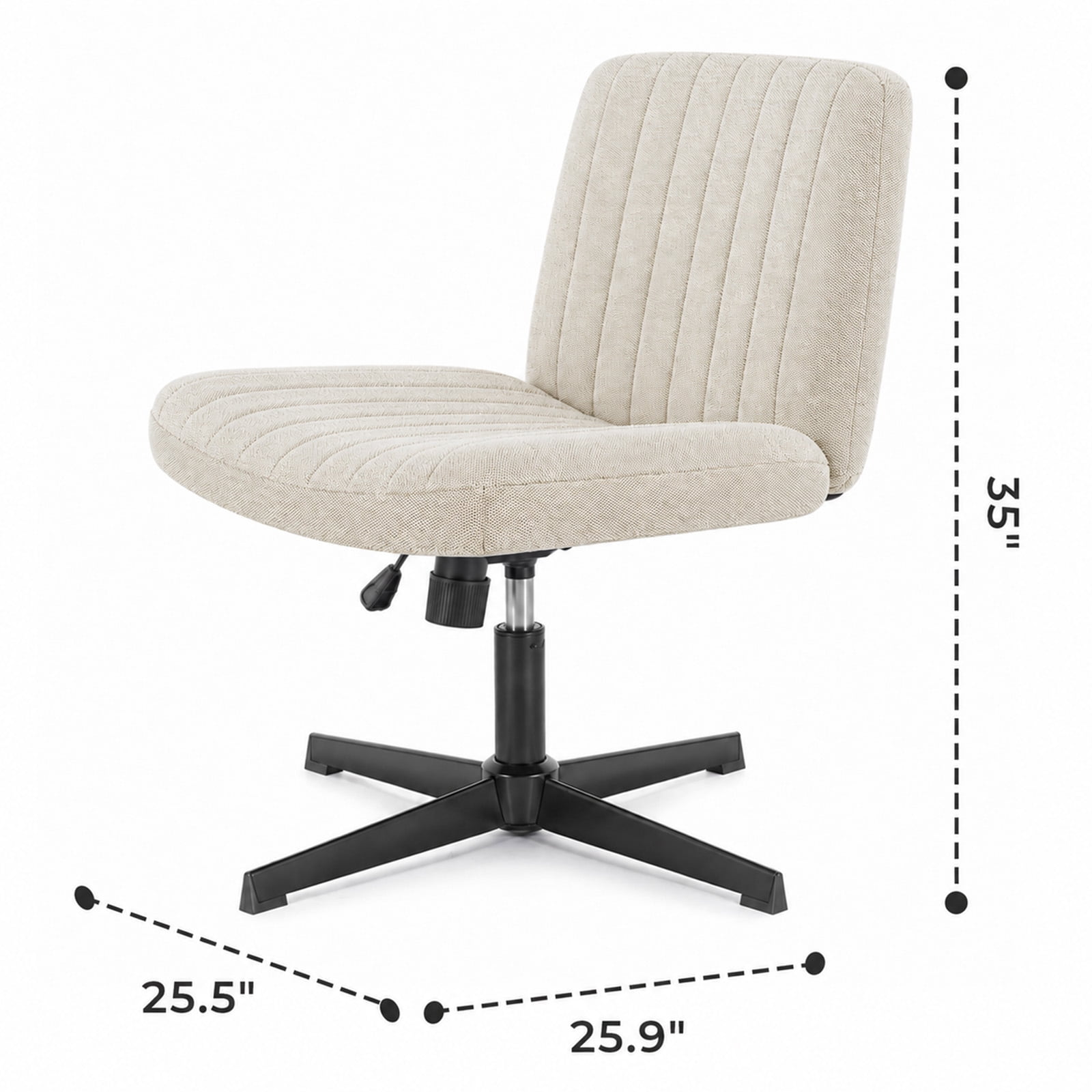 Alvantor Criss Cross Office Chair, No Wheels Armless Swivel, Wide Seat Criss Cross Chair for Home Office & Reading Room