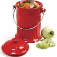 thumbnail image 2 of Norpro 1-Gallon Ceramic Jar Composter Crock, Kitchen Countertop Compost Bin - Red, 2 of 4