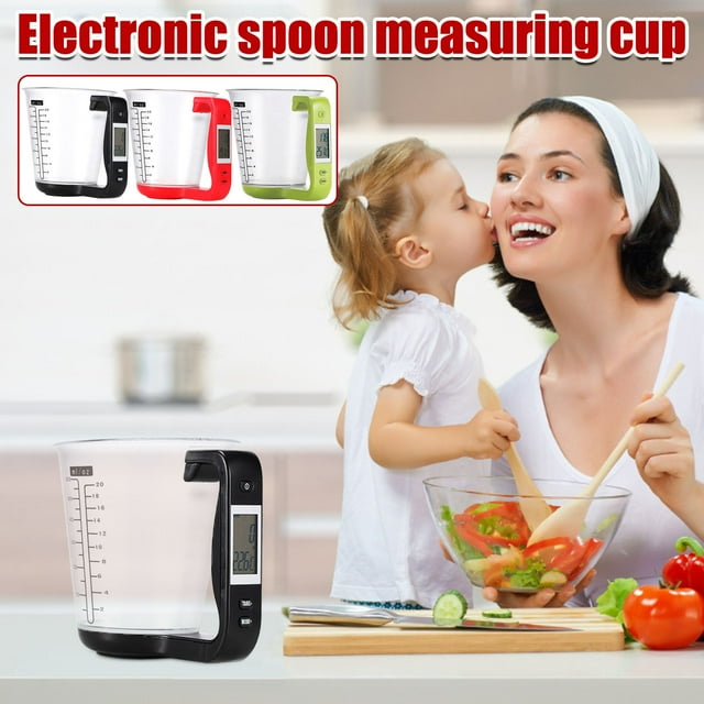 Cagogo 3Pcs Multifunctional Kitchen Scale, Digital Measuring Cup and Gram Scale for Baking Cooking, Large LCD Display Electronic Food Scale with Tare Function, Precise Kitchen Scale for Home Baker