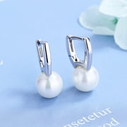 Sterling Silver Cultured Pearl Huggie Earring