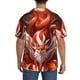 thumbnail image 3 of Balery Red Leaf Flame Fox Camisa Casual de Manga Corta con Botones para Hombre, Texturizada, Estilo Cubano, para Playa, Verano-XX-Large, 3 of 5