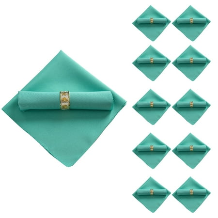 

10Pcs 48X48cm Polyester Cloth Napkins for Restaurant Wedding Blue