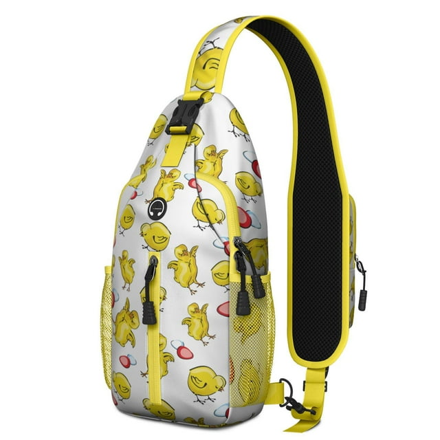 Mini rainbow auspicious Elephant Animal Print Crossbody Sling Backpack, Lightweight Travel Bag with Ethnic Boho Aesthetic