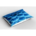 thumbnail image 2 of Blue Pillow Sham Set of 2, Abstract Petals of Gerbera Flower with Water Drops Macro Close up Photography, Quality Microfiber Bedding Item for All Seasons, 26" x 20", Blue Pale Blue, by Ambesonne, 2 of 3