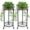 thumbnail image 1 of Soporte metálico para plantas de 2 niveles, 52 cm, para interior y exterior, esquinero de hierro, para jardín y oficina, 2 unidades, 1 of 8