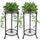 thumbnail image 1 of Soporte metálico para plantas de 2 niveles, 52 cm, para interior y exterior, esquinero de hierro, para jardín y oficina, 2 unidades, 1 of 8