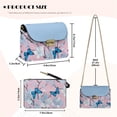 thumbnail image 7 of Pzuqiu Blue Butterfly Women Leather Crossbody Bag with Chain Strap Soft Functional Quilted Leather Mini Crossbody Purse for Women Trendy Exquisite Fashion for Daily Life Shopping, 7 of 7