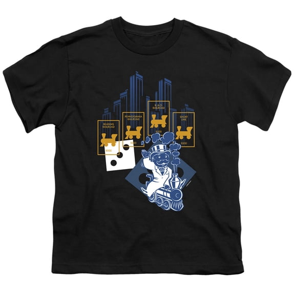 Monopoly The True Railroad Tycoon No Logo S/S Youth 18/1 T-Shirt Black