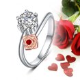thumbnail image 4 of Women Fine Jewelry Silver Wedding Bands Ring, Gold Plated Rose Promise 1ct Cubic Zirconia Ring, Size 5-9, 4 of 8