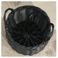 thumbnail image 3 of Lucius Round Resin Woven Wicker Basket with Handles - 13" x 13" x 13" - Black - For Clothes, Towels, Toys, Magazines Storage and Home Decoration as Pic, 3 of 6