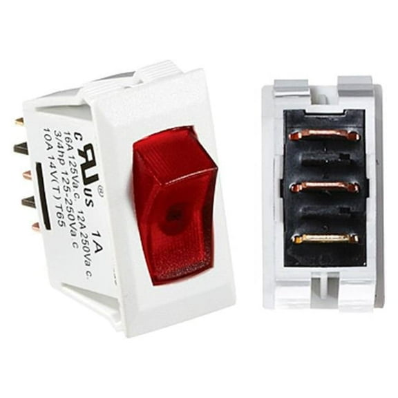 0.550 x 1.125 in. Cut-Out with Indicator Lights, White & Red