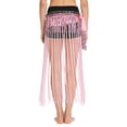 thumbnail image 2 of Haitryli Womens Belly Dance Skirt Fringed Hip Scarf Colorful Waistband Tiered Sequin Tassel Waist Chain Pink One Size, 2 of 7
