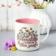 thumbnail image 4 of With Love Coffee Mug Friendship is Good For The Soul Pink Butterfly Sunflower Daisy Gold Rim and Accents Inspirational Coffee/Tea Cup for Her Birthday, All Occasion Friendship Gift, Ceramic, 14 oz, 4 of 4