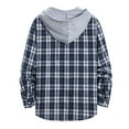 thumbnail image 4 of fartey Mens Flannel Plaid Hooded Shirts Jacket Casual Fall Winter Long Sleeve Button Down Flannel Shirts, 4 of 4
