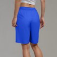 thumbnail image 4 of RYRJJ Women's Bermuda Long Shorts with Pockets High Waisted Knee Length Shorts for Women Walking Athletic Workout Yoga(Blue,4XL), 4 of 6