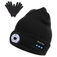 thumbnail image 1 of Invierno cálido Bluetooth LED luz de punto hombres para correr senderismo negro Negro con guantes kusrkot Sombrero de música cálido de invierno, 1 of 8