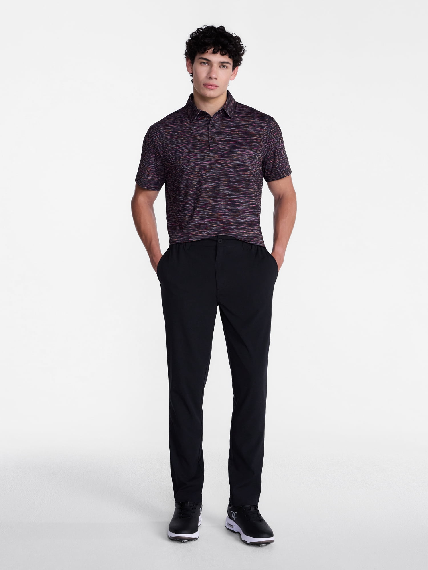 Birdie Bound Melange Print Golf Polo Shirt, Men's Sizes XS-4XLT