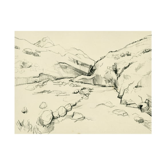 Jennifer Paxton Parker 'Winding Brook Sketch II' Canvas Art