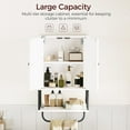 thumbnail image 5 of Bathroom Wall Cabinet with 2 Door and Adjustable Shelves, Farmhouse Medicine Cabinet with Towel Rack, 3-Tier Wall Mounted Storage Cabinet Over The Toilet for Bathroom Laundry Room, White, 5 of 9