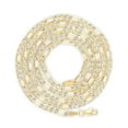 thumbnail image 2 of Nuragold 14k Real Yellow Gold Solid Figaro Link 4mm Diamond Cut Pave Chain Necklace (16"-30") Two Tone Italian Jewelry for Men & Women, 2 of 11