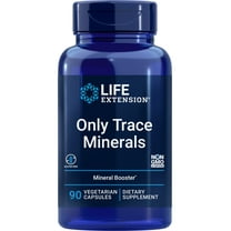 Life Extension Only Trace Minerals, a daily dose of zinc, chromium, boron, copper, manganese, vanadyl sulfate, gluten-free, non-GMO, vegetarian, 90 capsules 