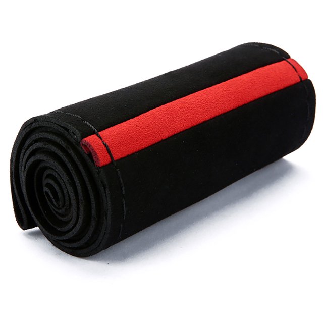 38cm Universal Auto Steering Wheel Cover Breathable Suede Hand Sewing Braid Nonslip Vehicle Parts With Needle Thread