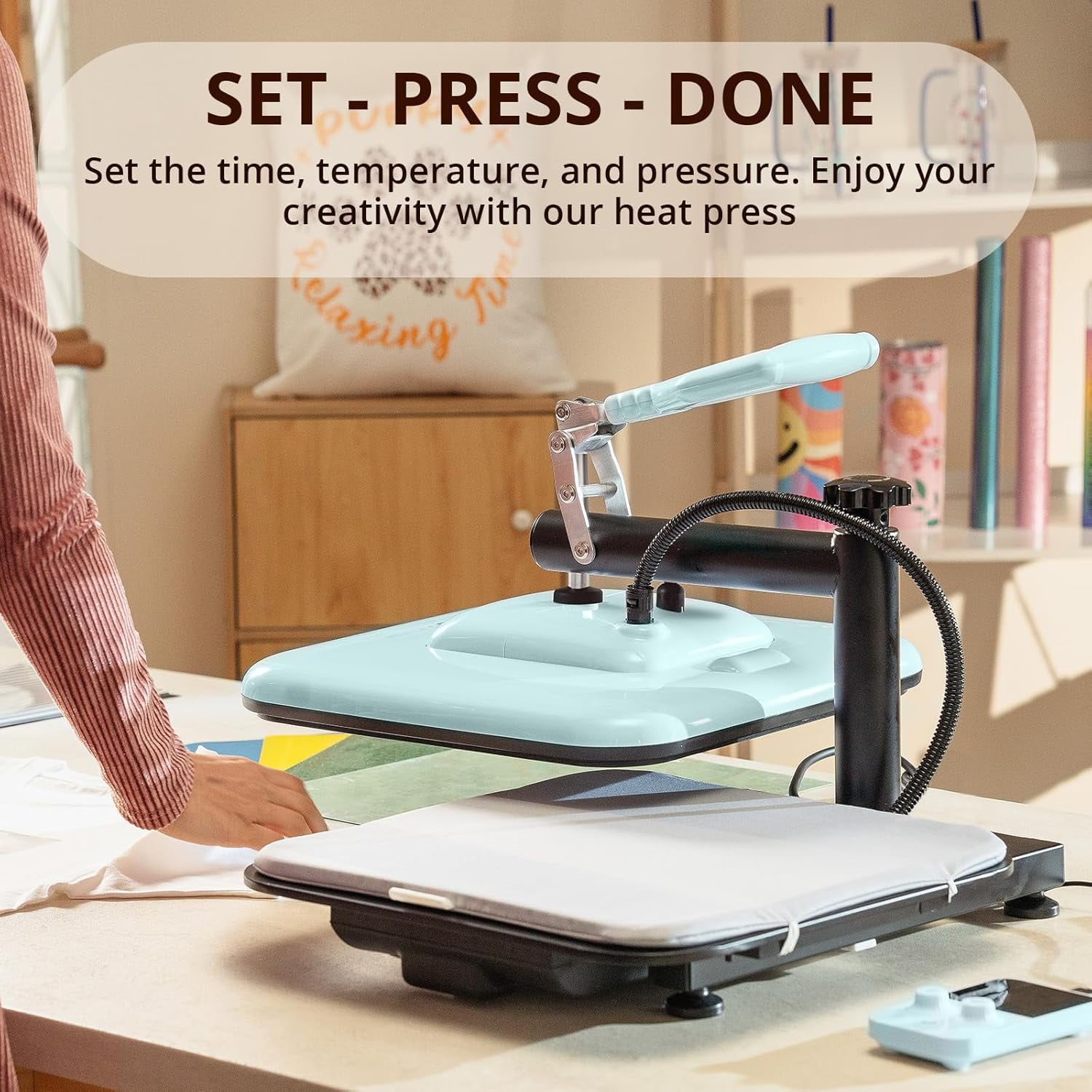 HTVRONT Heat Press Machine 15x15, Swing Away Digital Sublimation Vinyl Transfer Printer for T Shirts,Sublimation,Heat Transfer Projects