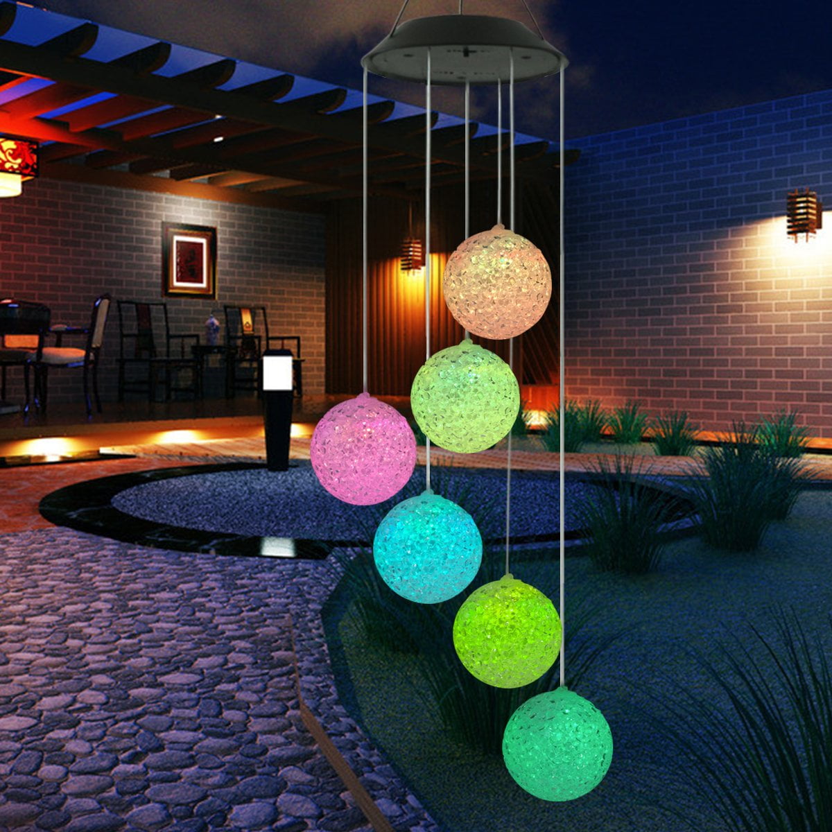 Peroptimist Solar Wind Chimes, Color Changing Solar Wind Chimes