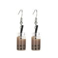 thumbnail image 2 of Jiaroswwei Hooks Earrings Bubble Tea Long Dangle Women Drink Drop Earrings Jewelry for Party, 2 of 8