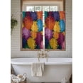 thumbnail image 4 of Colorful Dahlia Bathroom Window Curtain, Spring Flowers Modern Oil Paintings Art Light Filtering Coffee Kitchen Curtains, Bedroom Living Room Curtains 2 Panel 84"x54", 4 of 6