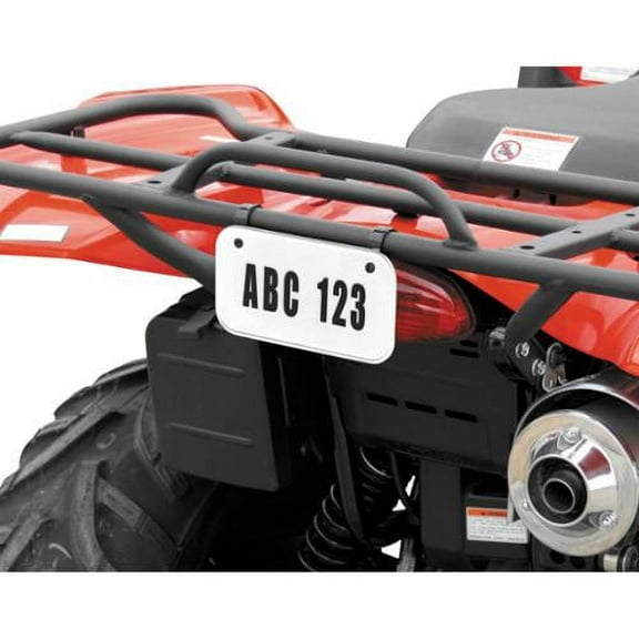 Quadboss Hardline Products 2340W Atv License Plate Kit, White Plastic 2340WQB