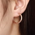 thumbnail image 3 of Stainless Steel Endless Small Hoop Earrings Diameter 0.9 Inch, 3 of 6