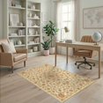 thumbnail image 2 of ODIKA 4'x6' Ultra-Soft Area Rug, Orange Floral Medallion Design Symmetrical Vines with Ornate Blossoms Washable, Bare feet friendly, Silk-Touch for Bedroom Home office, 2 of 7