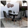 thumbnail image 5 of LeisureMod Modern Dining Chair Upholstered in Leather with Brown Rubberwood Legs Accent Kitchen Room Side Chairs Viva Series in Mocha Brown, 5 of 11