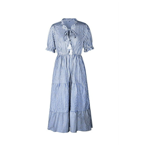 Striped Dress Blue S