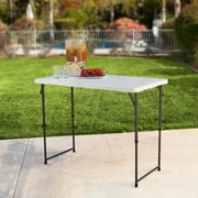 Lifetime 4-Foot Height-Adjustable Fold-In-Half Table, White Granite