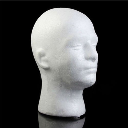 Mannequin pour Homme en Polystyrène Styromousse Mousse Tête Modèle Support Perruque Cheveux Chapeau Nouveau