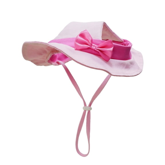 Bvdfgk Pet Sun Hat with Chin Strap Wide Brim Sunbonnet Sunshade for Photoshoots, Cats Pink Xl