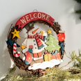 thumbnail image 4 of Christmas Decoration Props Wreath Holiday Decorations Welcome Doorplate Door Hanging Wall Hanging, 4 of 5