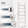 thumbnail image 7 of Blanket Ladder for The Living Room and Bedroom, 6-Tier Wall Leaning Rustic Decorative Farmhouse Blanket Rack, Quilt Rack, Ladder Shelf, Easy Assembly, White Wash, 7 of 7