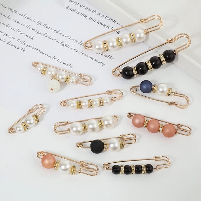 Artefacto de cintura con broche de perla para cambiar la cintura de los pantalones, pequeño y lindo broche de diamantes de imitación, decoraciones antiluz