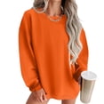 thumbnail image 2 of PEASKJP Chandails en Molleton Décontractés Oversize à Manches Longues Col Rond pour Femmes (TTG, Orange), 2 of 5