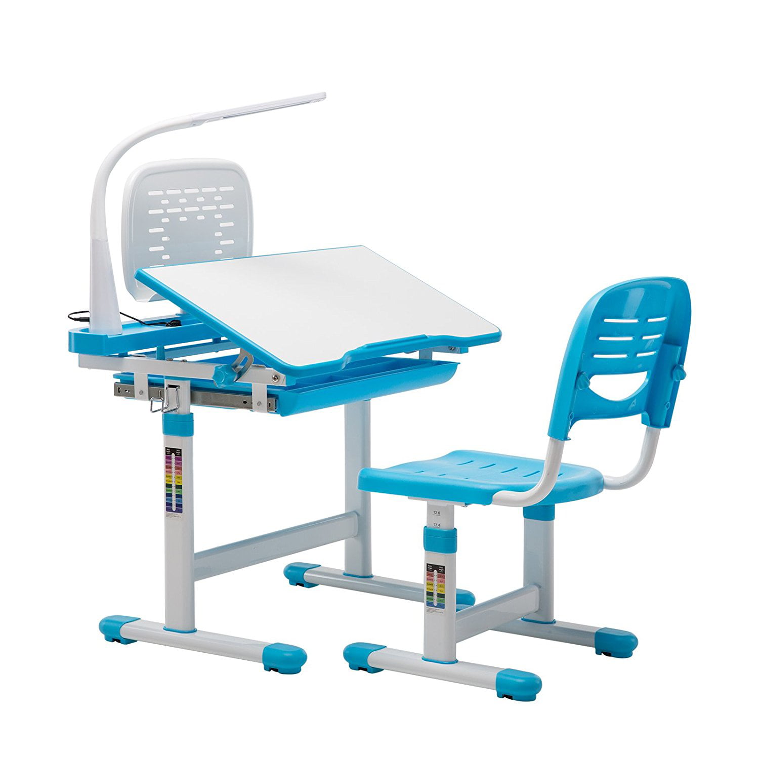 mecor Multifunctional Childrens Desk Chair Set Adjustable Kids Study Table Adjustable Desktop & Storage 