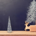 thumbnail image 3 of Led White and Silver Paper Cone Tree Small 15.75", 3 of 3