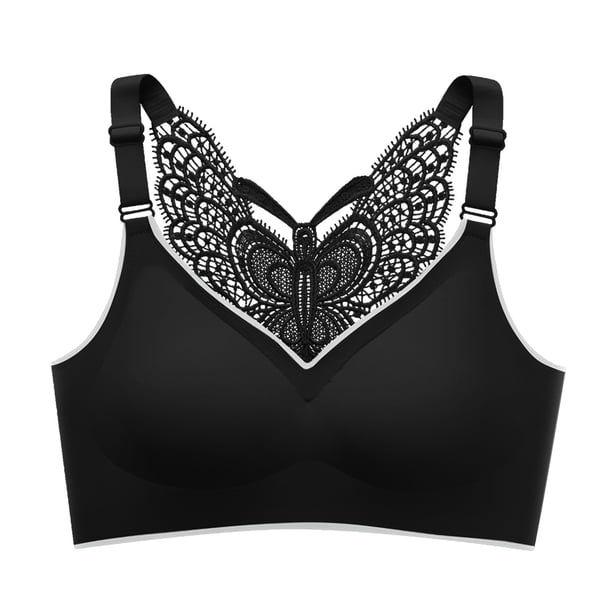 Sujetador de seda Ice para mujer: espalda mariposa, sin aros, gran sujeción para el pecho, nailon/spandex