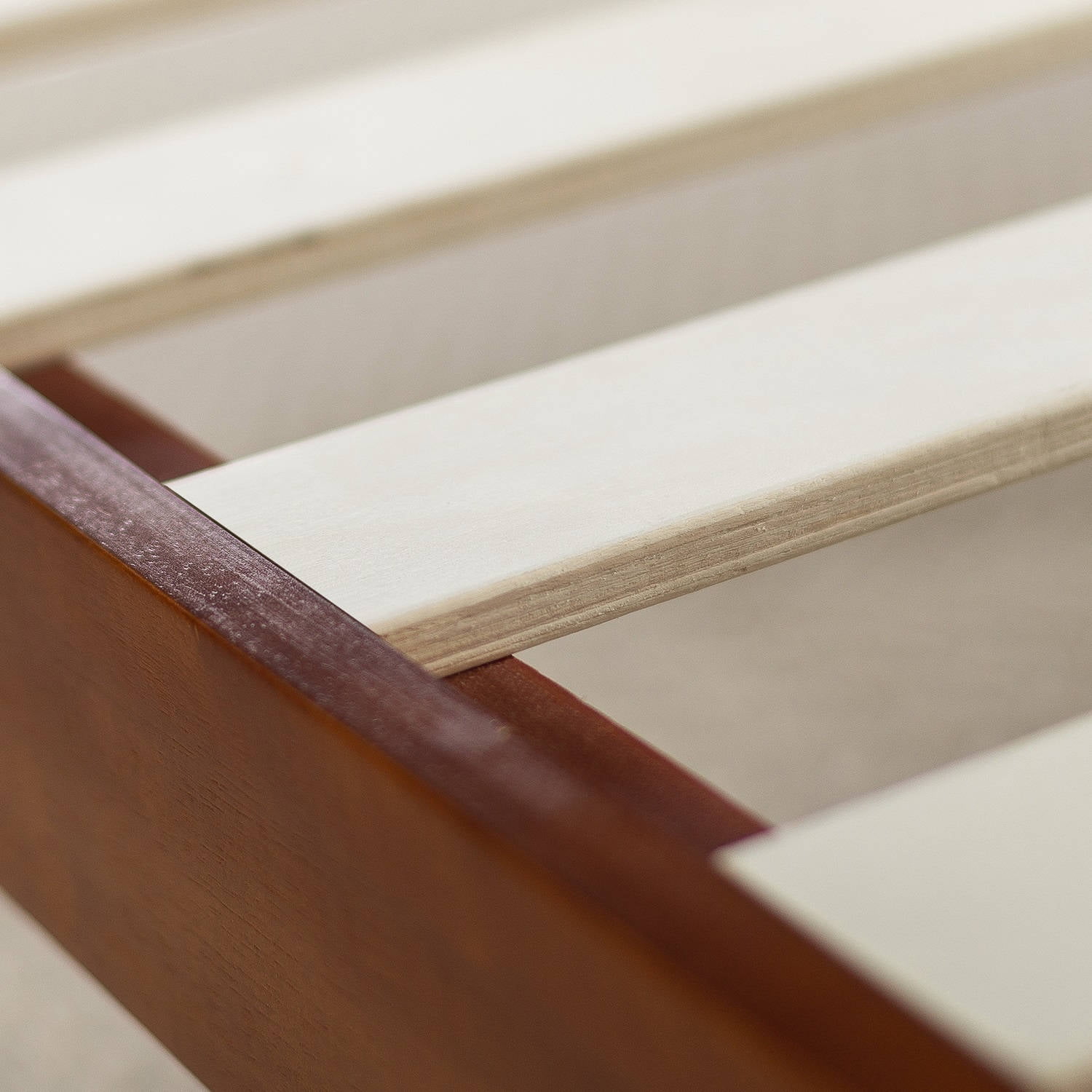 Zinus Wen Deluxe Wood Platform Bed Frame, Cherry Finish, Full